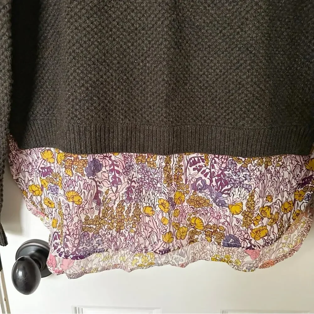 J.Crew Merino Shirttail Sweater in Liberty Print, size S
